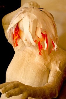 Plaster casting of person Plaster casting of person